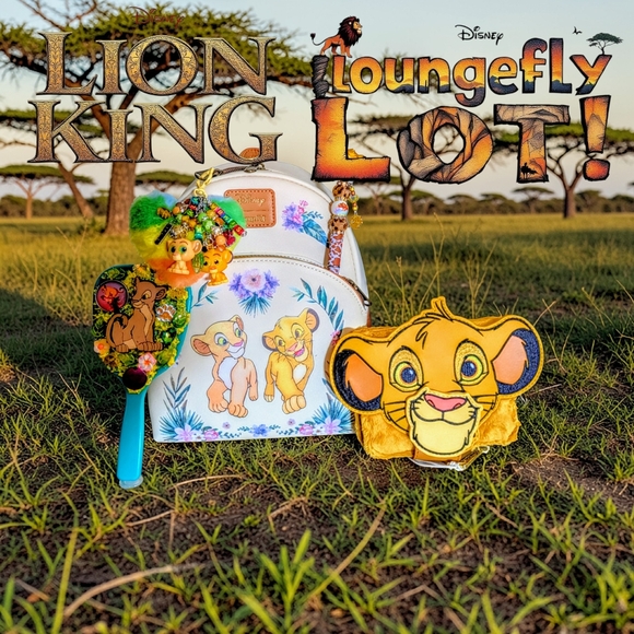 loungefly Handbags - Loungefly Disney Lion King Simba & Nala Floral Mini Backpack,Wallet,Mirror&PEN!